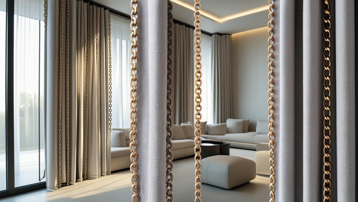 zincirli plise perde